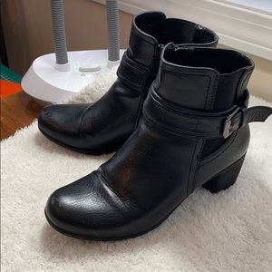 Black Leather Ankle Booties